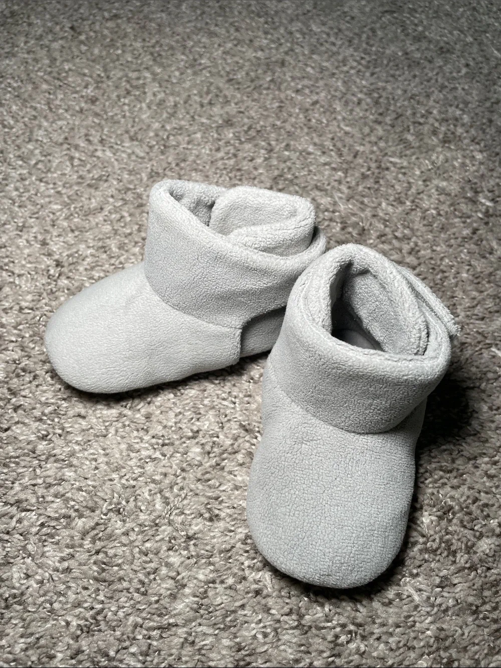 UGG Light Grey Infant Booties - Plush Suede Baby Shoes
